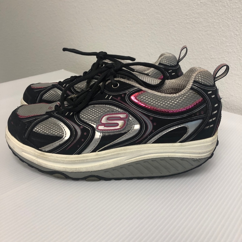 SKECHERS Shapeups Women’s Pink Black Gray 8.5